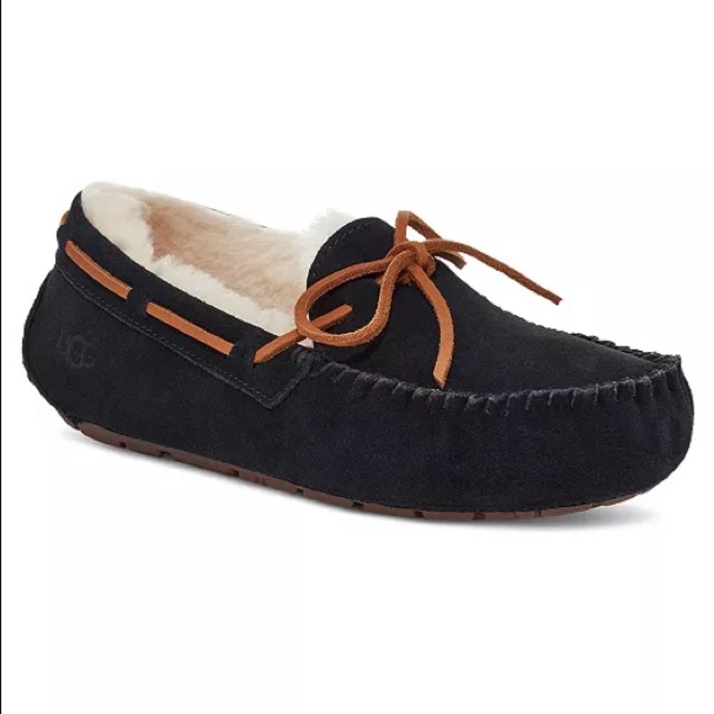 Black UGG moccasin slippers